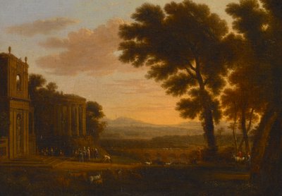 Landscape with the Father of Psyche Sacrificing at the Milesian Temple of Apollo by Claude Lorrain